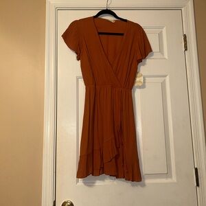 Altard state burnt orange boho ruffle dress